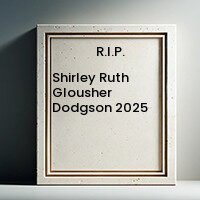 Memorial frame for Shirley Ruth Dodgson 2025