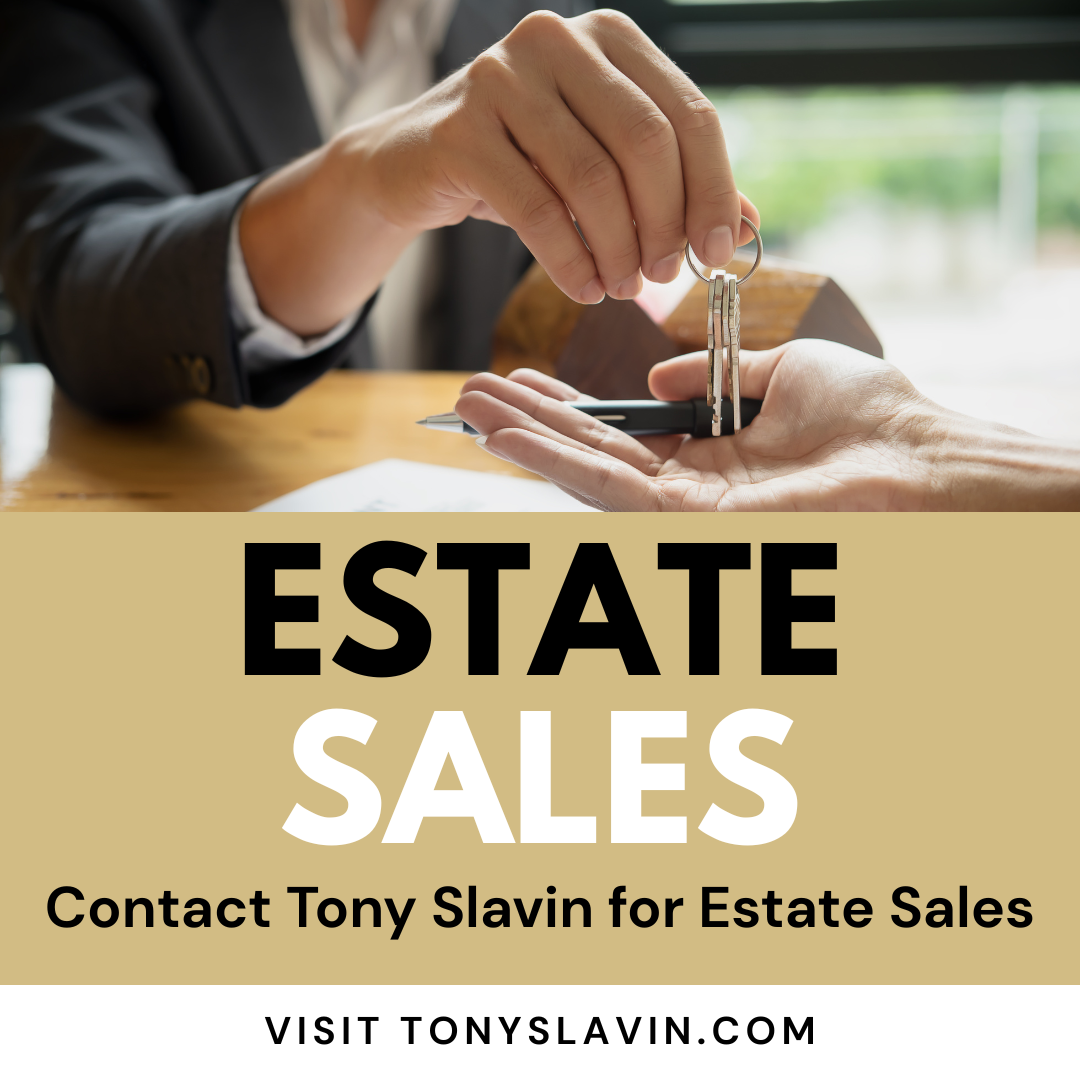 Hands exchanging keys for estate sales.