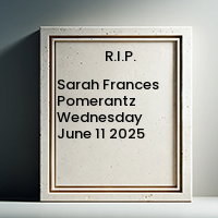 POMERANTZ, Sarah Frances Pomerantz
