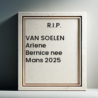 SOELEN, Arlene Bernice Van Soelen (née Mans)