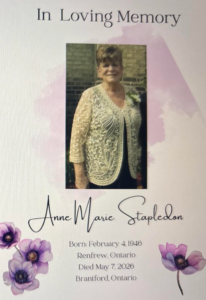 STAPLEDON, Anne Marie Stapledon