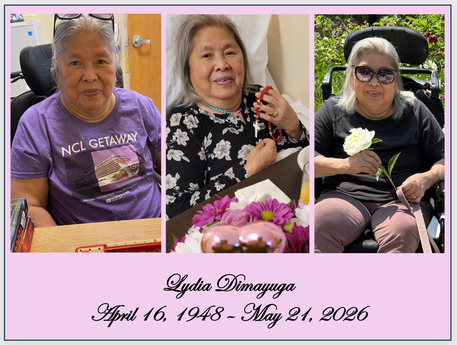 DIMAYUGA, Lydia Tolentino Dimayuga