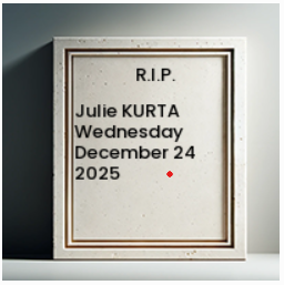 Memorial plaque for Julie Kurta, December 24, 2025.
