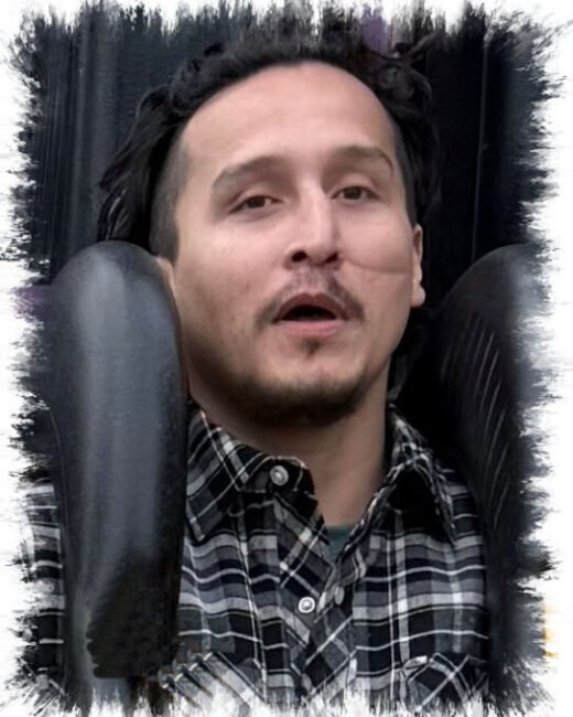 Person on a thrill ride, flannel shirt