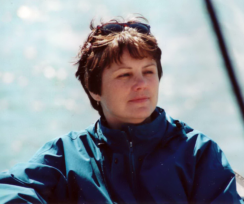 KENNEDY, Marlene Kennedy Woman in blue jacket on a boat