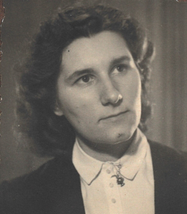 Vintage portrait of woman in formal attire