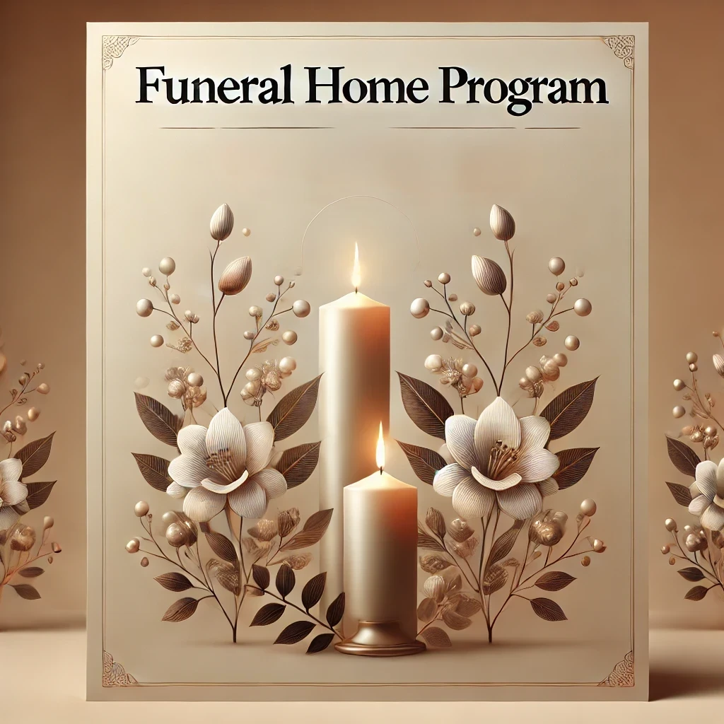 dall·e 2025 02 09 09.12.05 a professional and elegant digital graphic design for a funeral home program. the image should have a respectful and solemn theme featuring candles a