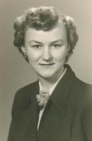 Black and white portrait of a woman, 1950s style.