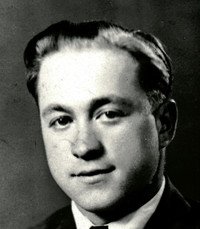 Vintage portrait of a young man in suit.