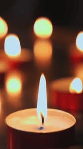 Lit candles creating a warm, serene atmosphere.