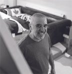 Smiling man in a cozy living room