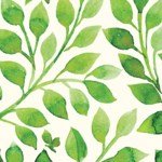 Watercolor leafy green plant pattern design.