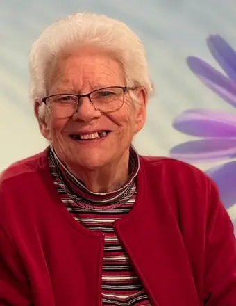 FRANK, Alexa Frank Elderly woman smiling with floral background