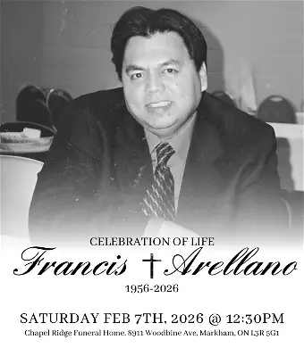 Memorial invitation for a celebration of life.