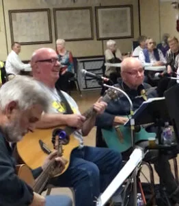 Band performing at a senior community event.